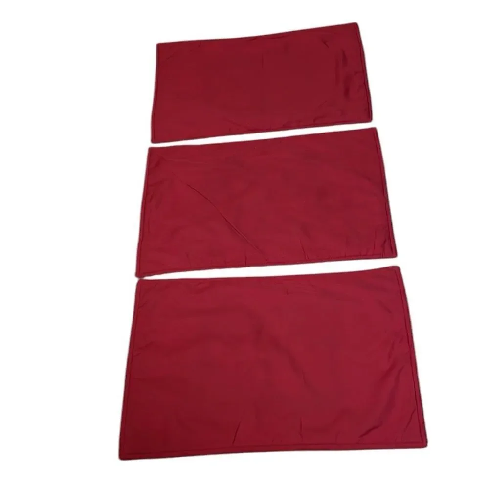 Cardinal Placemats, Vintage Christmas, set of 3, woven, Red Holiday, table mats